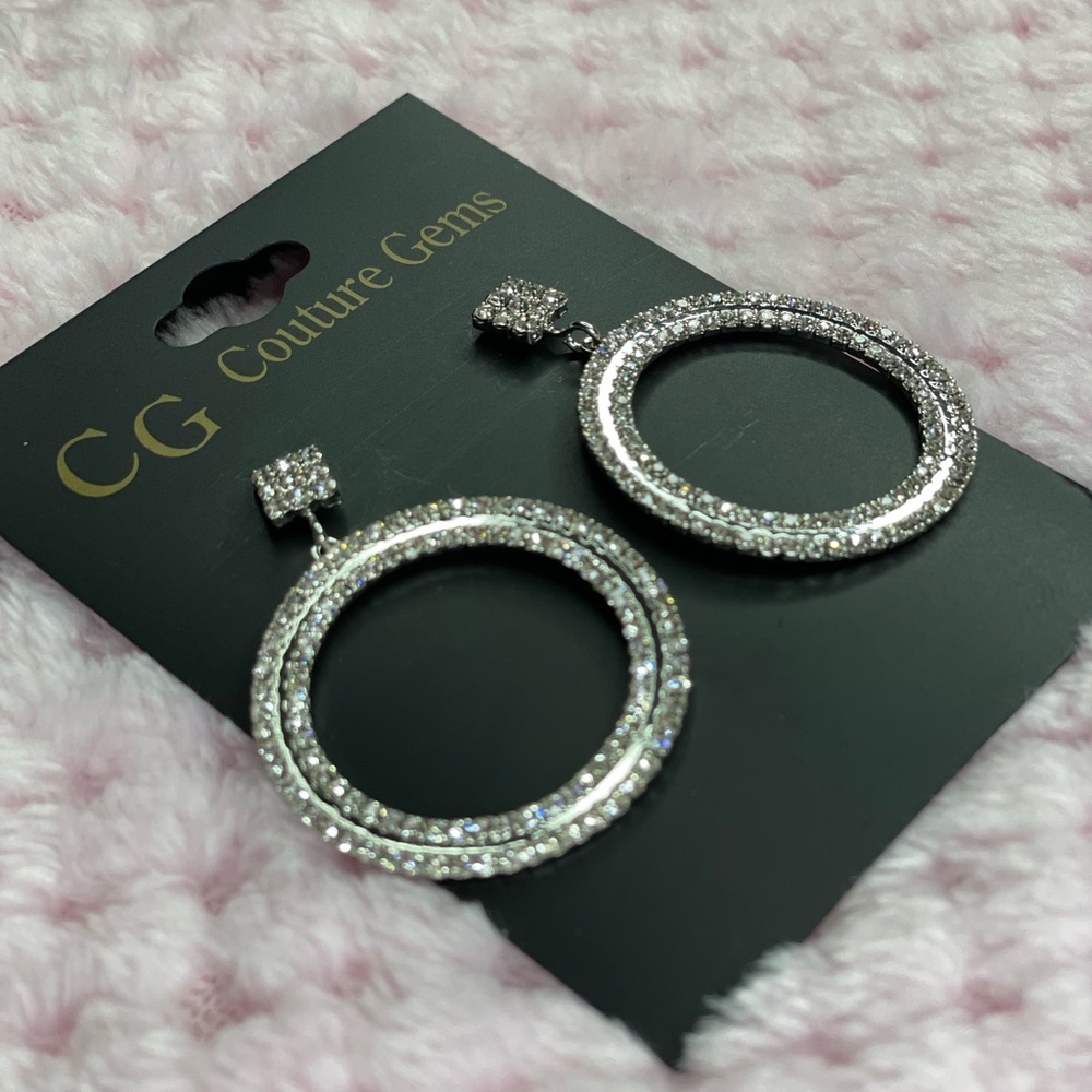 Sparkly Rhinestone Earrings - Picture 2 of 3